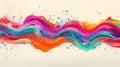 Abstract colorful paint wave with splashes on a light textured background Royalty Free Stock Photo