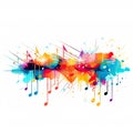 abstract colorful painted splash music illustration is a vibrant and energetic