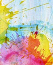 Abstract colorful painted watercolor splash and