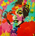 Abstract colorful painting of the Marilyn Monroe