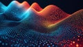 Abstract colorful particle background flowing in a wave motion Royalty Free Stock Photo