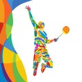 abstract colorful pattern with Badminton player