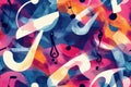 Abstract Colorful Pattern of Musical Notes Royalty Free Stock Photo