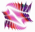 Abstract colorful pattern from parallel groups of elements on a white background. Abstract fractal texture. 3d rendering. 3d Royalty Free Stock Photo