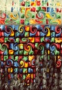 Abstract colorful block print pattern Royalty Free Stock Photo