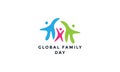 Abstract colorful people global family day logo icon vector design