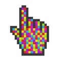 Abstract colorful pixelated computer cursor