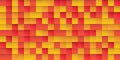 Abstract Colorful Pixelated Surface Pattern with Random Colored Orange, Red, Yellow Squares - Wide Scale Geometric Mosaic Texture