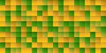 Abstract Colorful Pixelated Surface Pattern with Random Colored Yellow, Brown and Green Squares - Wide Scale Geometric Mosaic