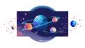 Abstract colorful planets in a vibrant galaxy. vector design Generative AI Royalty Free Stock Photo