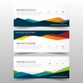 Abstract Colorful polygonal banner template, horizontal advertising business banner layout template flat design set