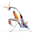 Abstract Colorful Praying Mantis, Digital Art Royalty Free Stock Photo