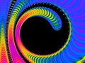 Abstract colorful psychedelic fractal illustration. Round vortex. Swirl with copy space. Beautiful spiral Royalty Free Stock Photo