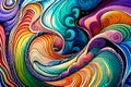 Abstract Colorful psychedelic swirls. ai generated