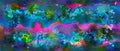 Abstract colorful psychedelic tie dye splashed background, birthday wrapping surreal paper