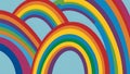 Abstract Colorful Rainbow Arcs Background
