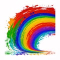 an abstract colorful rainbow color painting illustration on a white background. Royalty Free Stock Photo