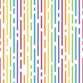 Abstract colorful rainbow dash line vertical stripes pattern samless background vector design