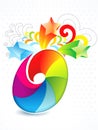 Abstract colorful rainbow floral