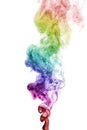 Abstract Colorful Rainbow Smoke isolated on white background. Royalty Free Stock Photo