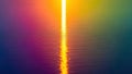 Abstract colorful rainbow gradient background with bright vertical light beam reflection on water Royalty Free Stock Photo
