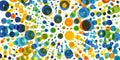 Abstract Colorful Retro Style Spotted Pattern with 3D Effect - Random Placed Spots, Circles of Various Sizes