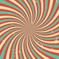 Abstract colorful retro swirl burst. Radial rays pattern. Carnival background