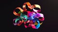 Abstract Colorful Ribbons Dance