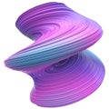 Abstract colorful ribby twisted 3D shape