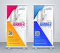 Abstract colorful roll up geometric banner design