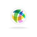 Abstract colorful round sphere logo template