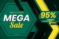 Modern Mega Sale 95 Percent Banner Template