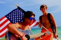 Panama City Beach, Florida Abstract colorful sea shore patriotic tropical