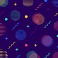 Abstract colorful seamless geometric pattern in retro 80s style. Royalty Free Stock Photo