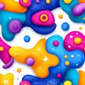 Abstract Colorful Seamless Pattern with Organic Shapes and Bright Royalty Free Stock Photo
