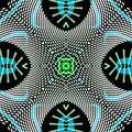Abstract colorful seamless pattern. Repeat kaleidoscope background. Repeat symmetrical modern backdrop. Geometric halftone dotted