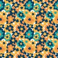 Seamless pattern with creative decorative flowers in scandinavian style Royalty Free Stock Photo