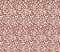 Abstract colorful shapes of orange and brown on white - hand drawn texture for pebbles, African colors, fabric print, wrapping