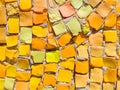 Abstract colorful smalt mosaic. Exterior wall mosaic, close-up