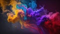 Abstract colorful of smoke background, neon light through smoke or fog, lighting in the dark scene, multi colored of cloud, mist, Royalty Free Stock Photo