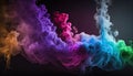 Abstract colorful of smoke background, neon light through smoke or fog, lighting in the dark scene, multi colored of cloud, mist, Royalty Free Stock Photo