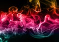 Abstract colorful smoke on black background, fire design