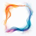 abstract colorful smoke frame on white background