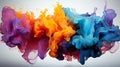 Abstract colorful smoke ink splatter background or Colorful watercolor powder explosion paint splashing texture Royalty Free Stock Photo