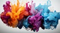 Abstract colorful smoke ink splatter background or Colorful watercolor powder explosion paint splashing texture Royalty Free Stock Photo