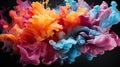 Abstract colorful smoke ink splatter background or Colorful watercolor powder explosion paint splashing texture Royalty Free Stock Photo