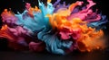 Abstract colorful smoke ink splatter background or Colorful watercolor powder explosion paint splashing texture Royalty Free Stock Photo