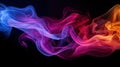 Abstract colorful smoke. Neon clouds on black background. Gradient waves background Royalty Free Stock Photo