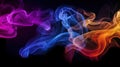 Abstract colorful smoke. Neon clouds on black background. Gradient waves background Royalty Free Stock Photo
