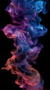 Abstract colorful smoke swirls on black background Royalty Free Stock Photo